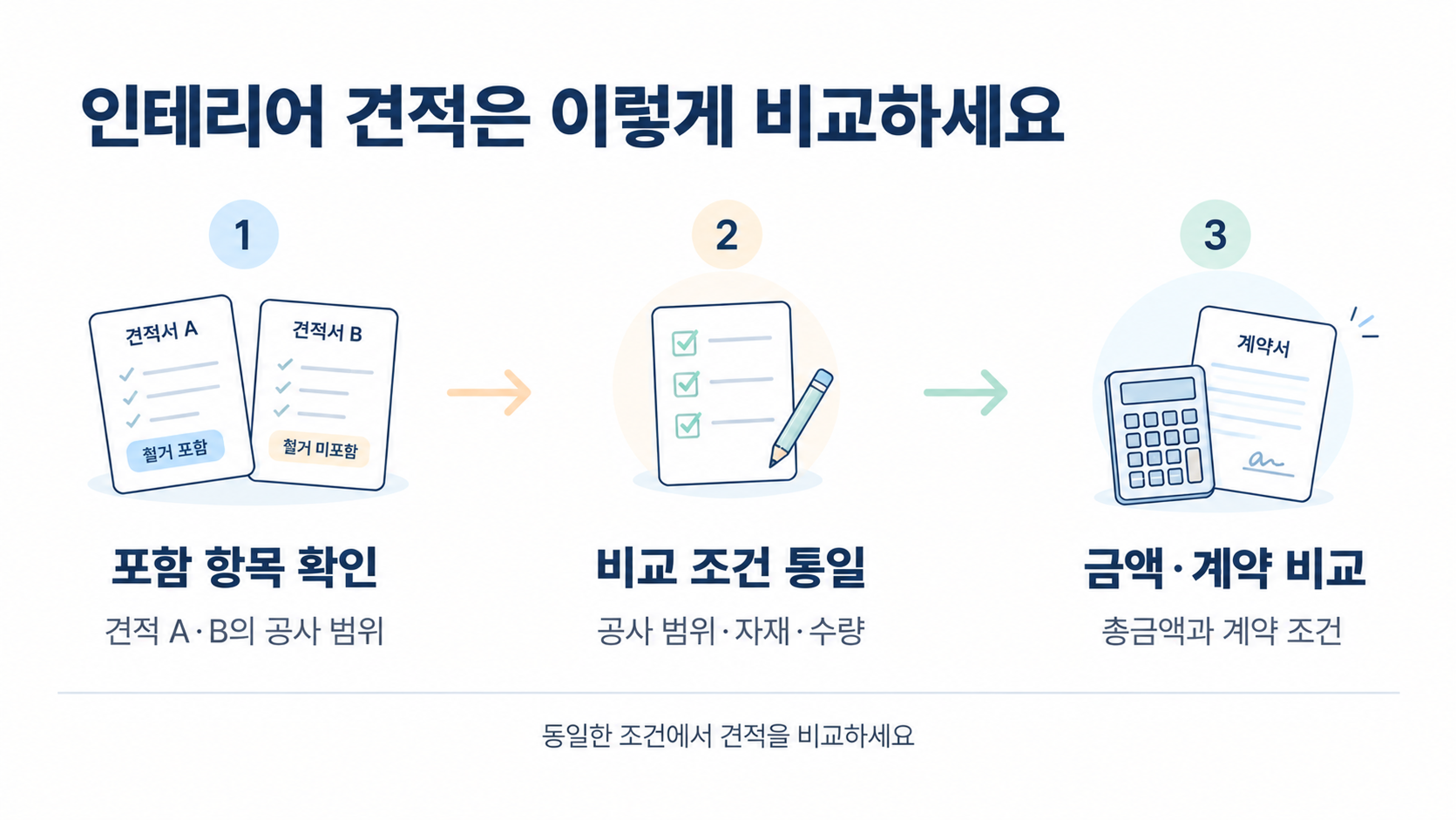 같은 조건으로 맞춰 리모델링 견적을 비교하는 방법